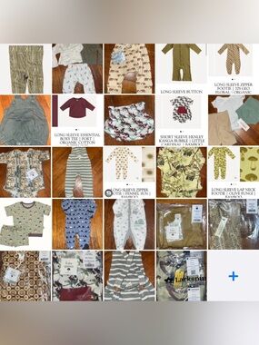 28 piece huge earthy nature natural baby clothing bundle gender neutral organic